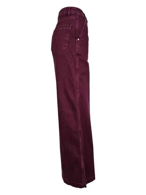 pantalone donna largo bull denim bordeaux ( Nude ) | 1103W2561811